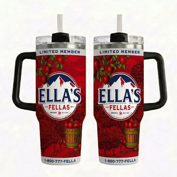 Red Bull Pink, Blue & White Edition 40oz Stainless Steel Tumbler With Handle and Straw, Double Wall Vacuum Insulated Travel Mug