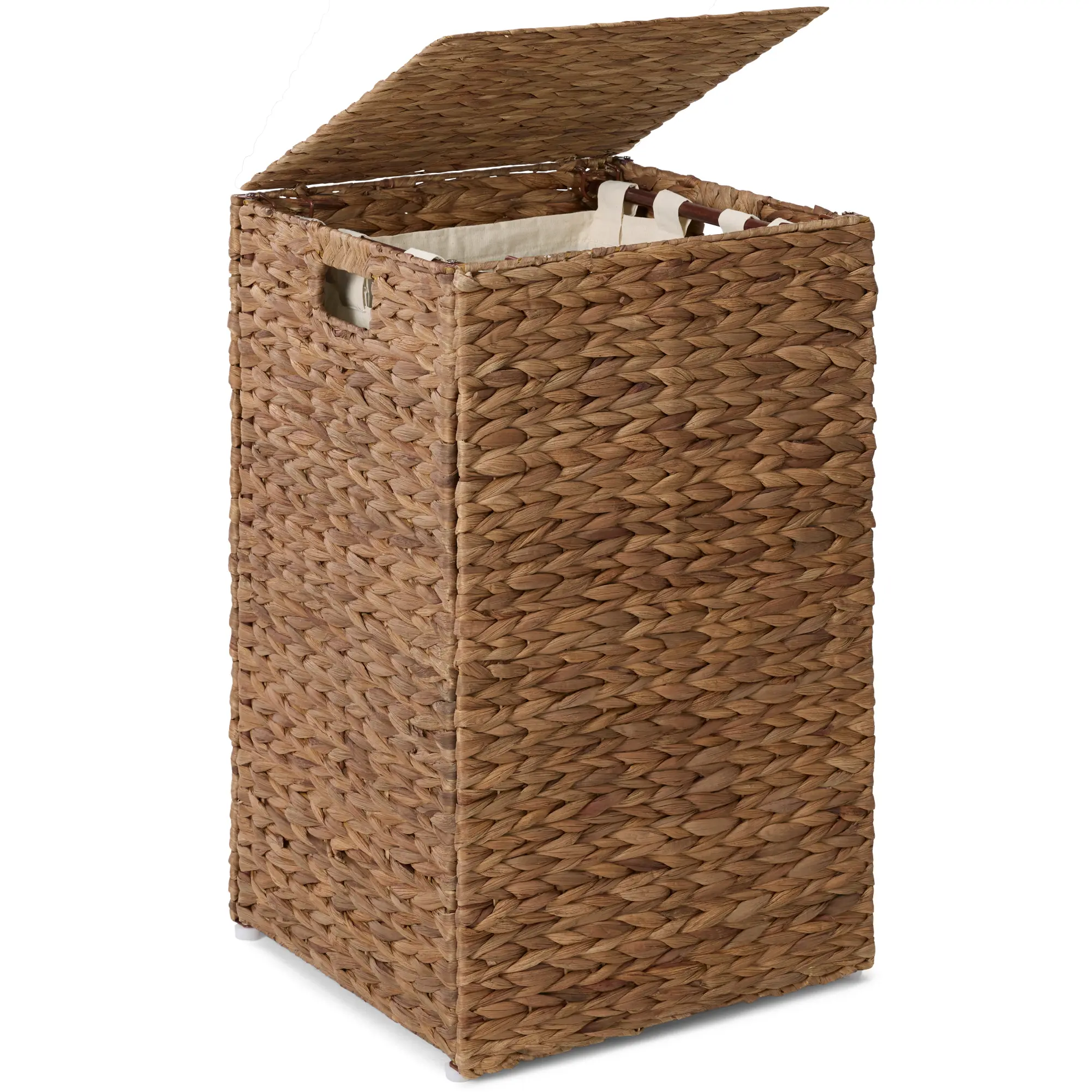 Best Choice Products Small Laundry Hamper W/ Lid, Handwoven Laundry Basket, W/ Washable Liner & Handles