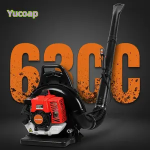Yucoap 63cc 2-Stroke Gas Backpack Leaf Blower, 700CFM 200MPH High Powered Blower, Ergonomic Design for Lawn Yard All Season Cleanup upside