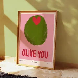 [SALE UP TO 50% + FREE SHIP] Olive You Kitchen Print Fun Colorful Wall poster