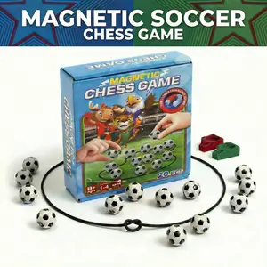 Magnetic Soccer Chess Game – 2026 Edition | 20 Soccer Ball Magnets, Rope Boundary & Travel Bag | Strategy Face-Off for 2-4 Players Ages 8+ | Fun for Game Night, Parties & On-the-Go