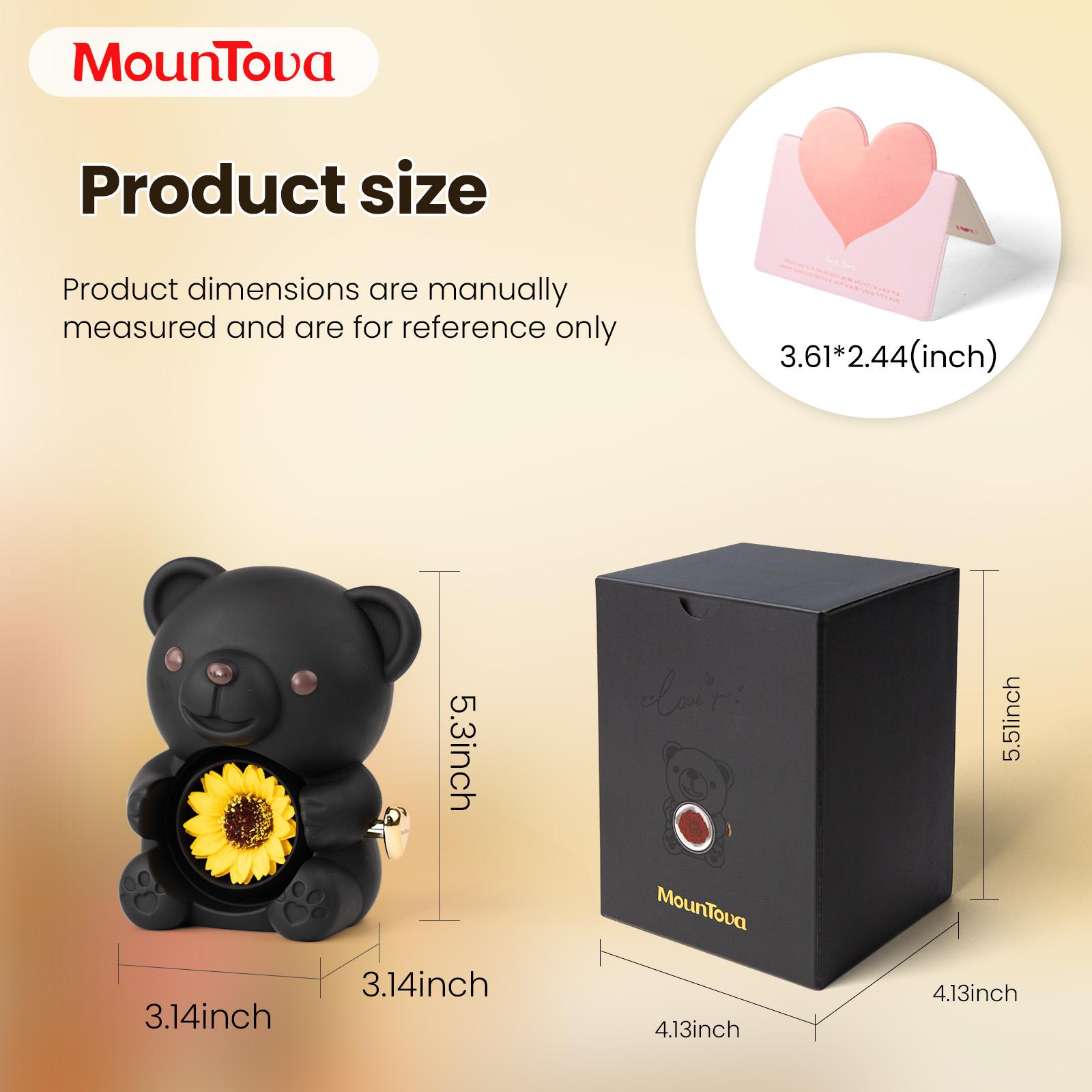 Mother’s Day Gift – Mountova Lucky Sunflower Bear Necklace Gift Box Set, Romantic Jewelry for Mom, Daughter, Girlfriend, Birthday & Anniversary, Cute Room Decor