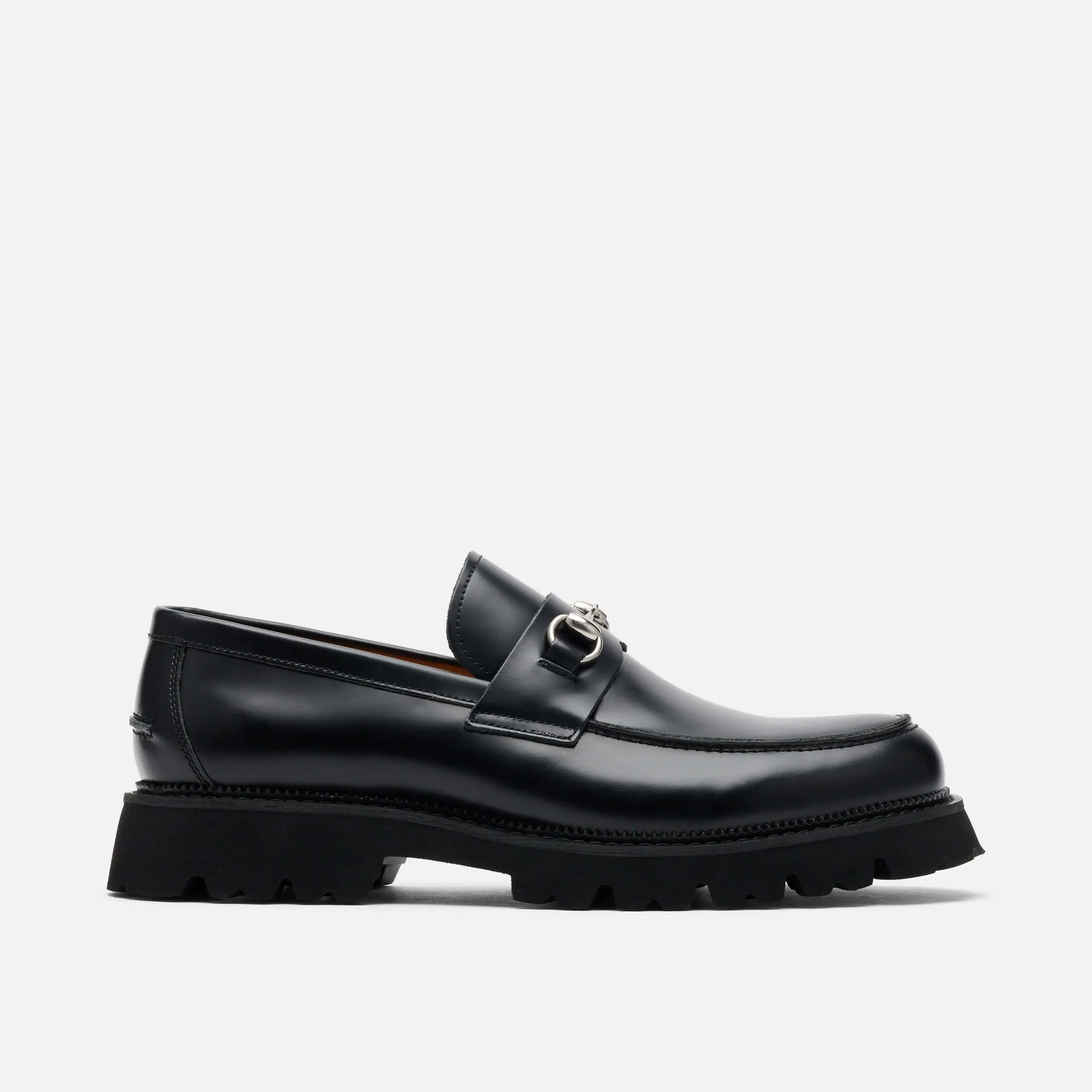 Blake Black Leather Lug Bit Loafers Blake Black Leather Lug Bit Loafers