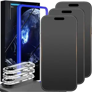 (Anti-Blue Light) 3 Pack for iPhone 17 Pro Max Matte Screen Protector Tempered Glass Film Accessories, Camera Lens Protector, Case Friendly, Install Kit, Anti-Glare & Anti-Fingerprint, 9H+