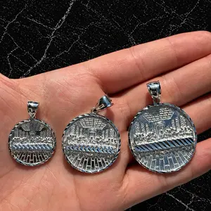 925 Sterling Silver Last Supper Round Pendant