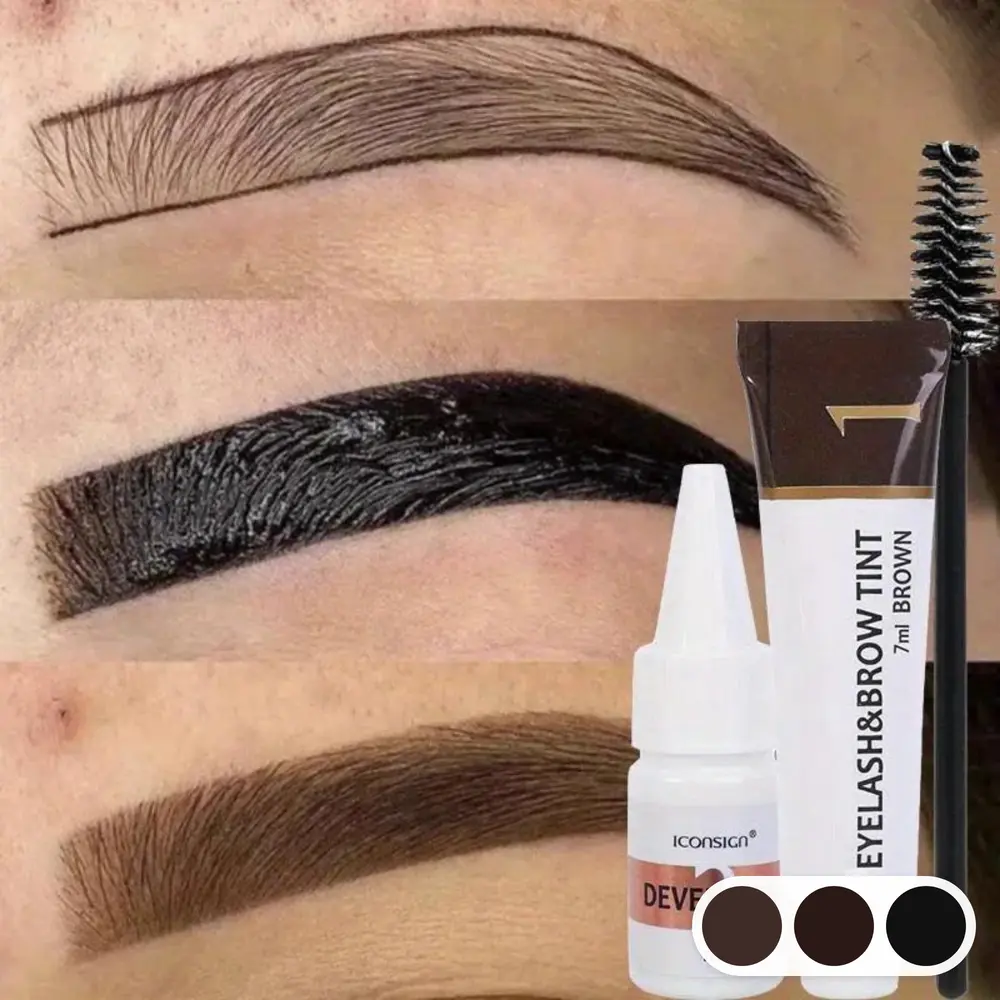 2 in 1 Eyelash and Eyebrow Tinting Kit, Professional Beauty Makeup Tool for Eyebrow and Eyelash Coloring, Suitable for Daily