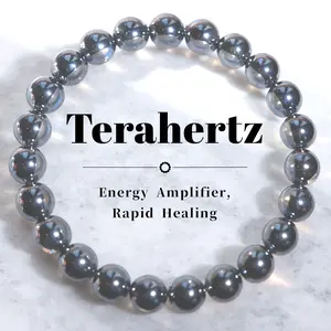 Terahertz Energy Crystal Bracelet for Men Women Natural Healing Stone Stress Relief Focus Vitality Protection Gemstone Jewelry Gift