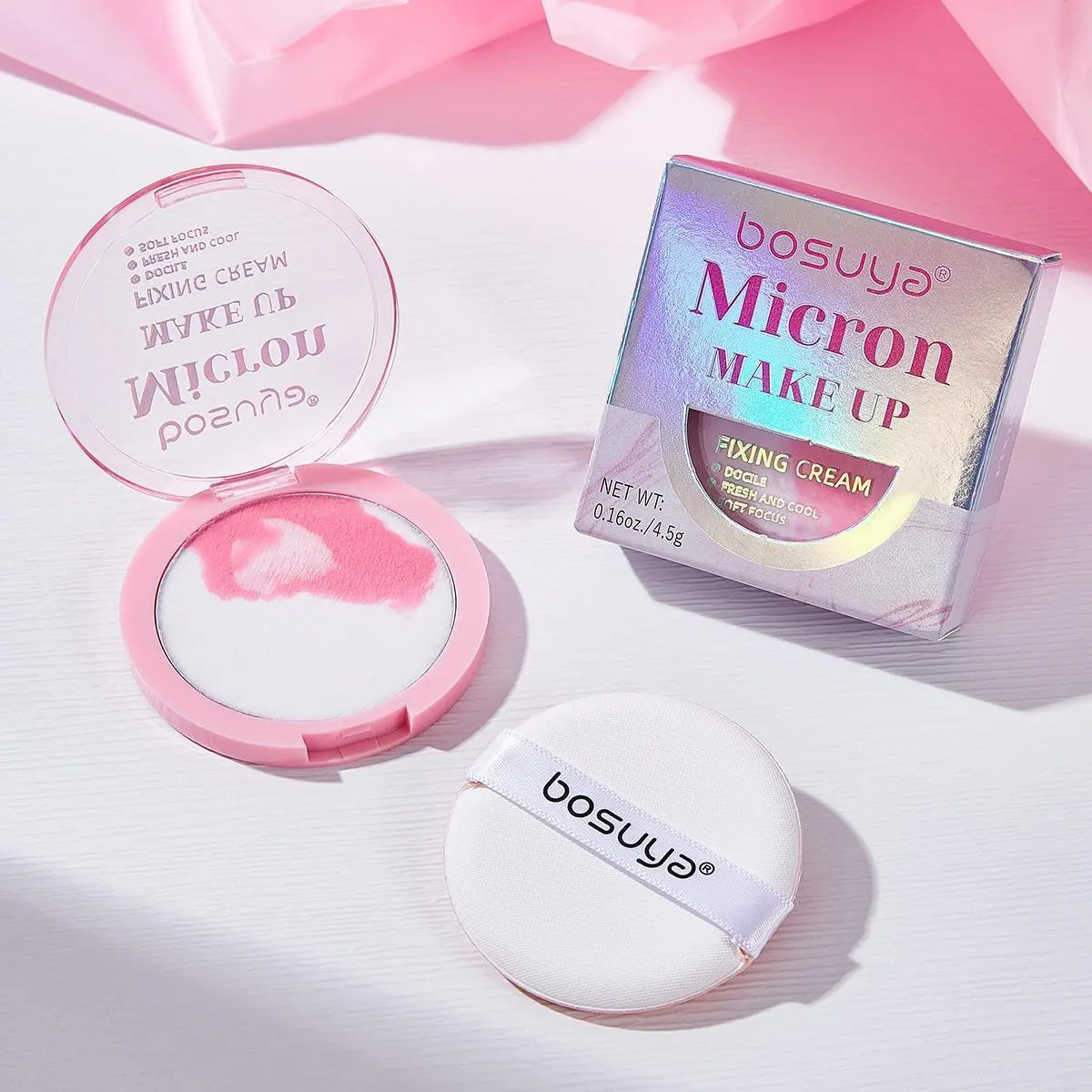 Bosuya Micron Make Up Fixing Cream Powder B2102 - Long Lasting