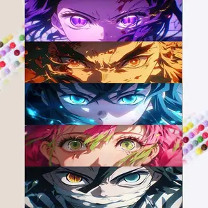 1 DIY diamond painting kit, 5D diamond art set, DIY decoration, anime character eyes diamond painting set with full round diamonds, mosaic, diamond art, DIY art home decoration, suitable for Christmas.