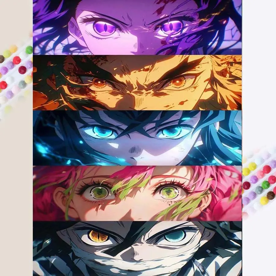 1 DIY diamond painting kit, 5D diamond art set, DIY decoration, anime character eyes diamond painting set with full round diamonds, mosaic, diamond art, DIY art home decoration, Crafts, suitable for Christmas.