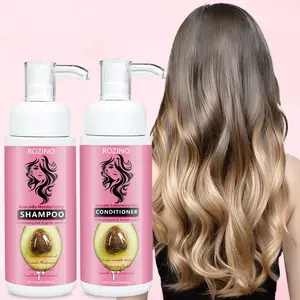 ROZINO Avocado Moisturizing Shampoo & Conditioner Set with Deep Conditioning Hair Mask for Dry Damaged & Frizzy Hair All Hair Types Coconut Oil Black Castor Oil Haircare Repair