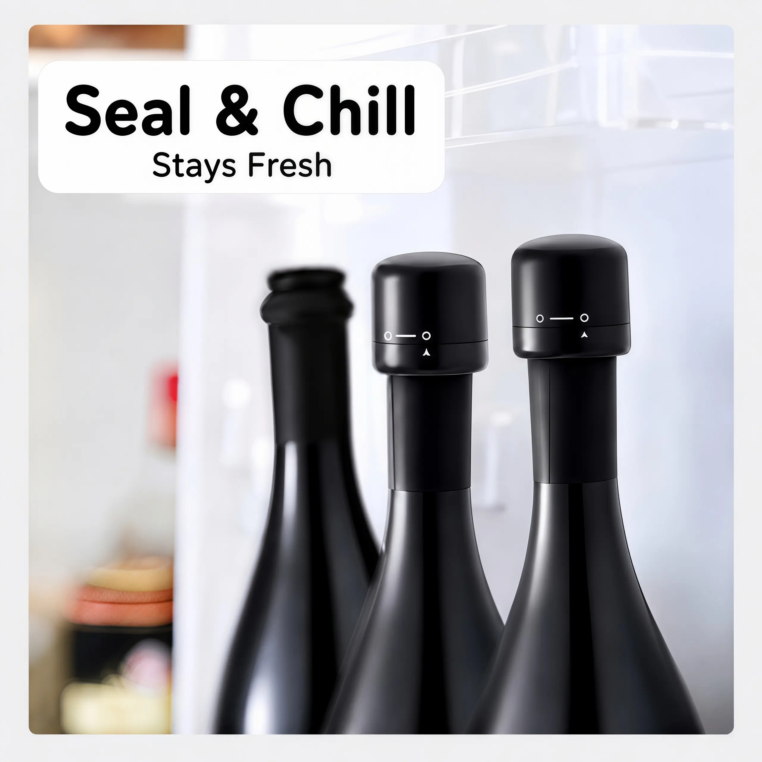 Vacuum Wine Stopper, Champagne and Wine, Red Wine and Liquor, Sealing Device With Built-in Vacuum Function, Leakproof and Reusable Wine Stopper With Vent