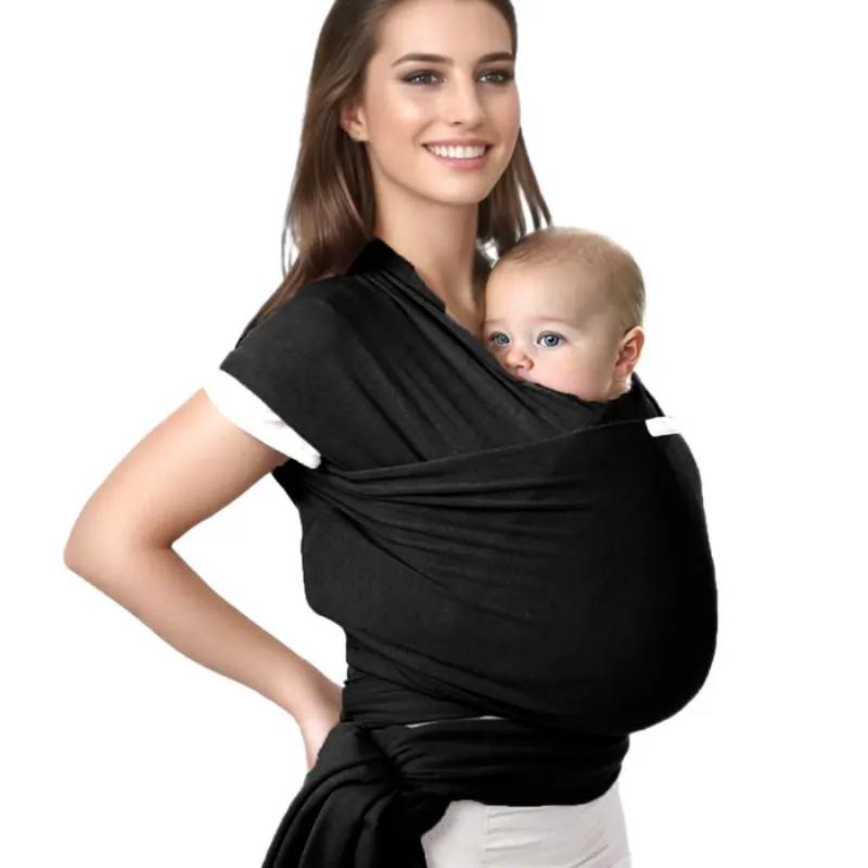Ergonomic Newborn & Infant Wrap Carrier in Solid Color, Soft Breathable Adjustable Fabric for Hands-Free Travel, Newborn Wrap Carrier, Cozy Wrap Carrier