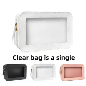 Clear Makeup Bag, 1 Count Large Capacity Cosmetic Storage Bag, Makeup Organizer Pouch, Zipper Makeup Organizer for Makeup Brushes Concealer Foundation Skincare Products, Versatile Storage Bag for Travel, Outing, Daily Use, Stocking Fillers, Makeup