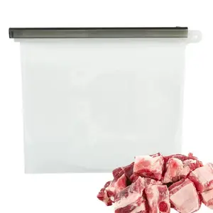 Reusable Food Storage Bags Leakproof Reusable Bags For Food Reusable Sandwich Bags Transparent Reusable Silicone Pouches