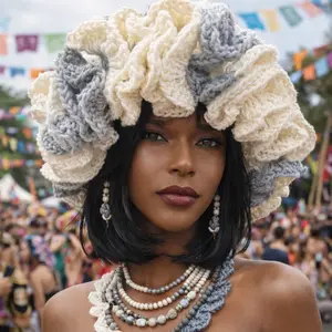 Crochet Ruffled Hat for Women - Stylish Handcrafted Knitwear with Unique Ruffle Design