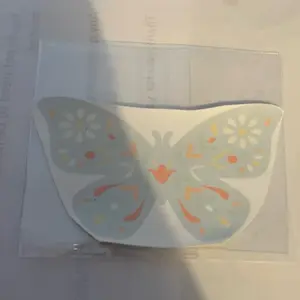 Blue Butterfly Flat Decoration Sticker on Printable Vinyl for Office Stationery & Supplies