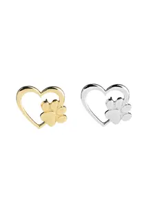 1pc Heart-shaped Dog Paw Collar Brooch Summer Scarf Buckle Small Gift