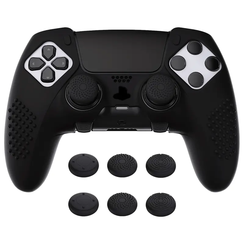 PlayVital 3D Studded Anti-Slip Silicone Cover Case for PS5 Edge Wireless Controller - Console Accessories, Gaming Peripherals with 6 Controller Grips for Protection