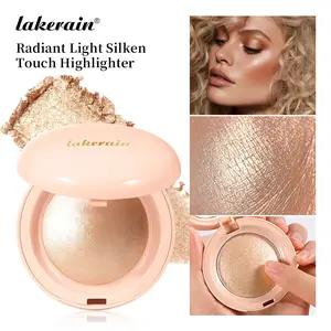 akerain Long-Lasting Shimmering Baked Powder Highlighter Makeup, Lightweight & Silky, Blends Seamlessly on Skin, Natural Glow, Ultra-Fine Pigments, Smudge-Proof, Water-Resistant & Transfer-Proof, 4 Shades for All Skin Tones
