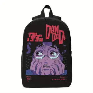 Anime Backpack with DAN DAN Graphic - Large Capacity High Quality School Bag, Heavy-Duty Backpack for College, Work, Travel - Ergonomic Padded Straps, Compatible with Alien/UFS Fans - Anime Lover Gift, Kawaii Backpack, Daily Commute, Bold Design, Reinfor