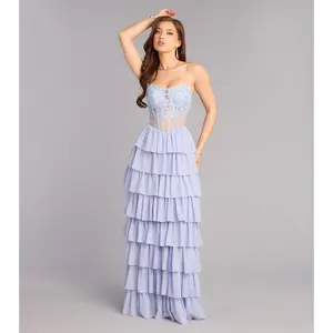 Shelly Corset Ruffle Formal Dress
