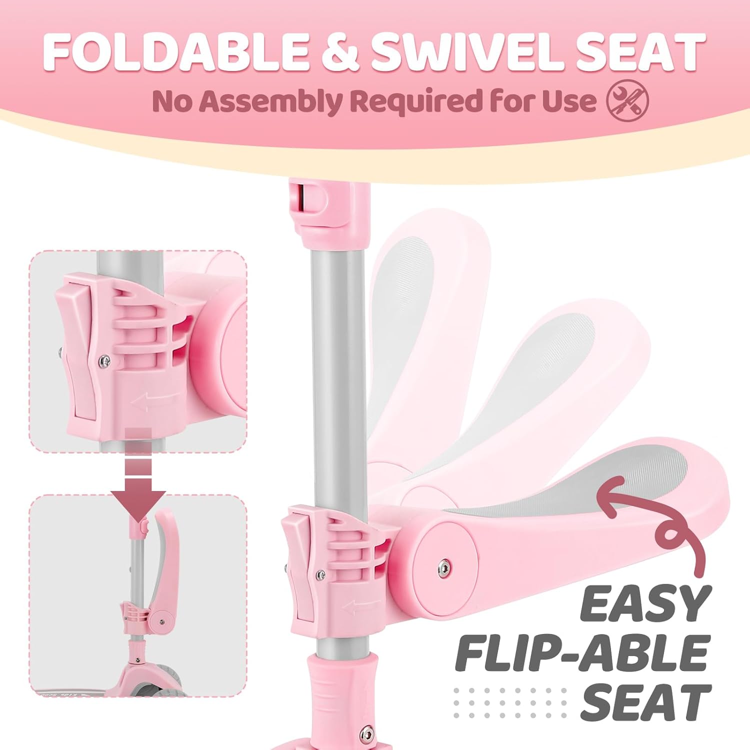 3-in-1 Baby Scooter for 1-3 Year Olds Push & Kick | Adjustable Height Light-Up Wheels Toddler Balance Bike Alternative | Best Christmas Gift Pink for Kids Electric holiday hual sale flash led