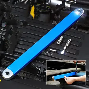 Heavy Duty Steel Offset Extension Wrench Set With 1/2-inch, 1/4-inch, 3/8-inch Drive Adapters, Adjustable 60° Swing Arm, Chain Drive, Pentagon Head Versatile Extension Mechanic's Tools Universal Extensions Wrench for Small Place Adjustable Socket Wrench