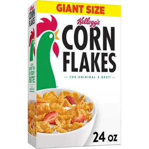 Kellogg's Corn Flakes Breakfast Cereal, Kids Cereal, Family Breakfast, Giant Size, Original, 24oz Box (1 Box)