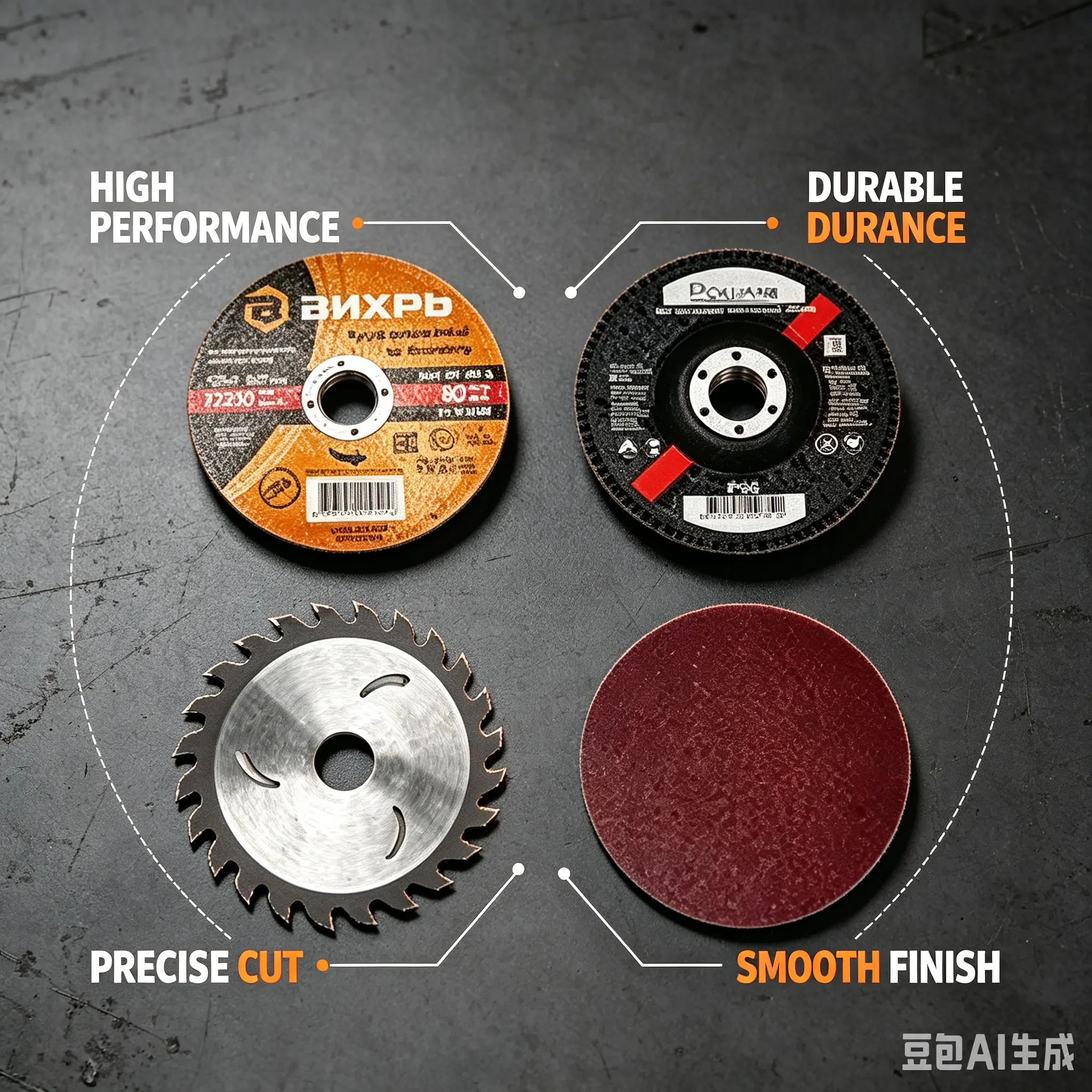 Angle grinder accessory set, suitable for angle grinders, used for cleaning and removing paint, rust, oxide layer, weld seams and oxides. Multi-color stripping set, 4-piece pack