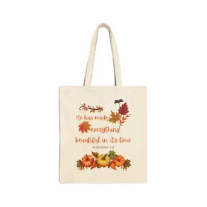 Medium Christian Cotton Tote Bag for Women - Perfect for Fall Season