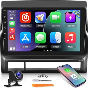 [2G+64G] Android 15 Car Radio for Toyota Tacoma 2005 2006 2007 2008 2009 2010 2011 2012 2013, Carplay/Android Auto/WiFi/Bluetooth Touch Screen Stereo + AHD Reverse Camera + MIC