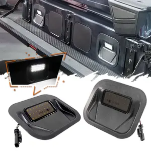 2pcs White LED Rear Step Lights For GMC Sierra 1500 2500HD 3500HD 2019 2020 2021 with MultiPro tailgate, Replace 84347814