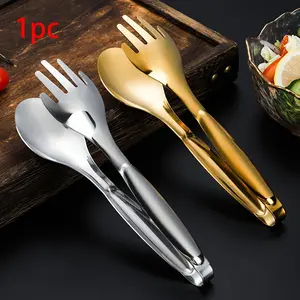 Stainless Steel Hand Clamps, Self-Service Forks, Salad Clips Set of Two, Silver Color Food Clips, Bread Clips, Grill Clips, Kitchen Tools