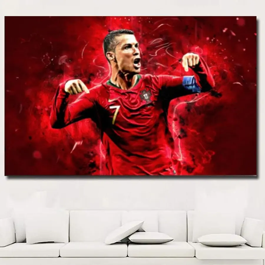 Cristiano Ronaldo Poster Ronaldo Canvas Football Poster Bicycle Kick Canvas Poster Home Decor Living Room Overhead Kick Cristiano Ronaldo