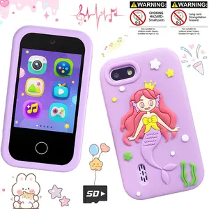 Kids Learning Toy Phone with MP3 Music Player, 20 Puzzle Games, 12 Scene Alarm Clock, Dual Camera, Flashlight, Educational Toy To Develop Habits  Independence for Toddlers