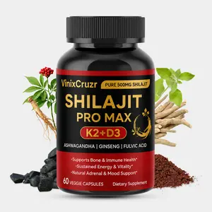 VinixCruzr | Optimal*Shilajit PRO MAX with K2 & D3 - 60 Capsules - Premium Fulvic Acid & 84+ Minerals for Immune Support, Energy & Anti-Aging