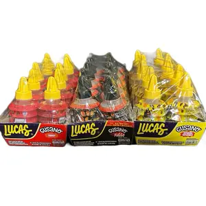 Lucas Gusano Tamarind, Chamoy, or Fuego Flavor Hot Liquid Candy - 10 Pack Tangy Sweet Spicy Snack Candies - Bonbon mexican dulces