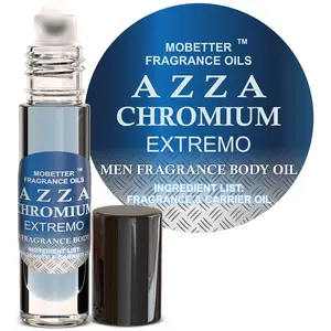 MOBETTER FRAGRANCE OILS AZZA CHROMIUM EXTREMO Men Cologne Body Oil 1/3 oz roll on Glass Bottle…