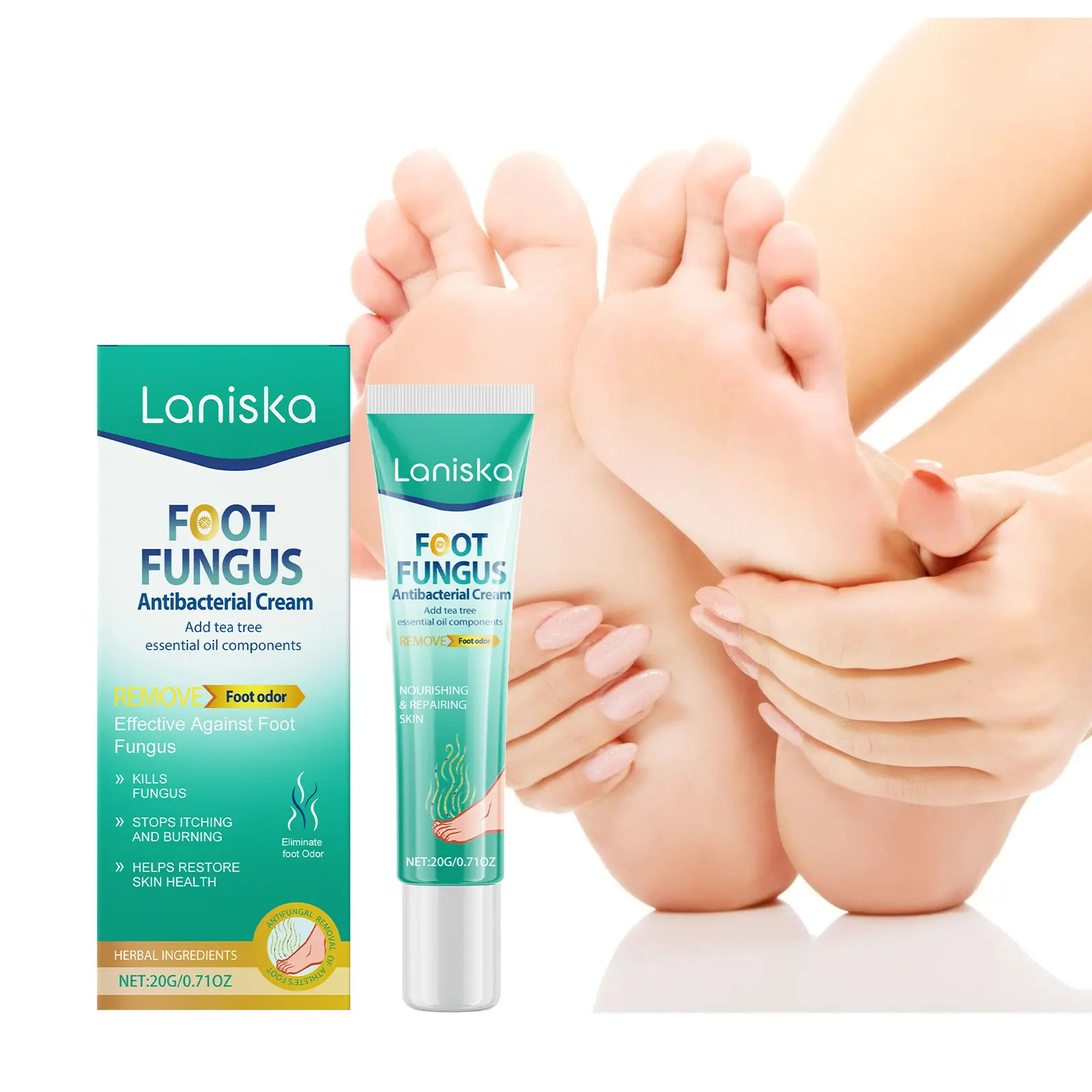 Laniska Foot Freshening Cream For Foot Movement, Foot Sweat And Odor Cleaning And Refreshing. Apply The Freshening Care Cream