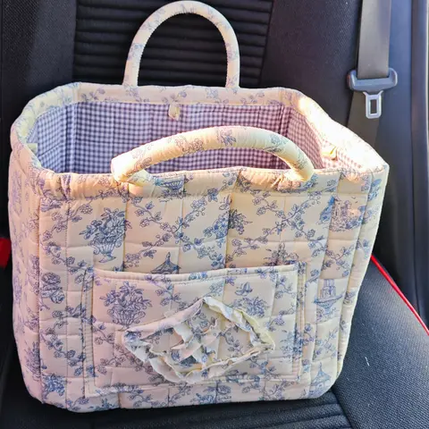 Car Trunk Organizer - 32x26x25cm Cotton Car Accessories Interior, Durable and Long-Lasting, Easy to Clean, Space-Saving Storage Basket for Vehicle, Home Clothes & Toys Organization