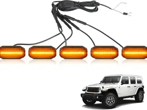 Maiker Amber LED Grille Lights Compatible with 2024-2025 Jeep Wrangler JL JLU & Gladiator JT Original Factory Grille, 5PCS Front Grille Marker Lights