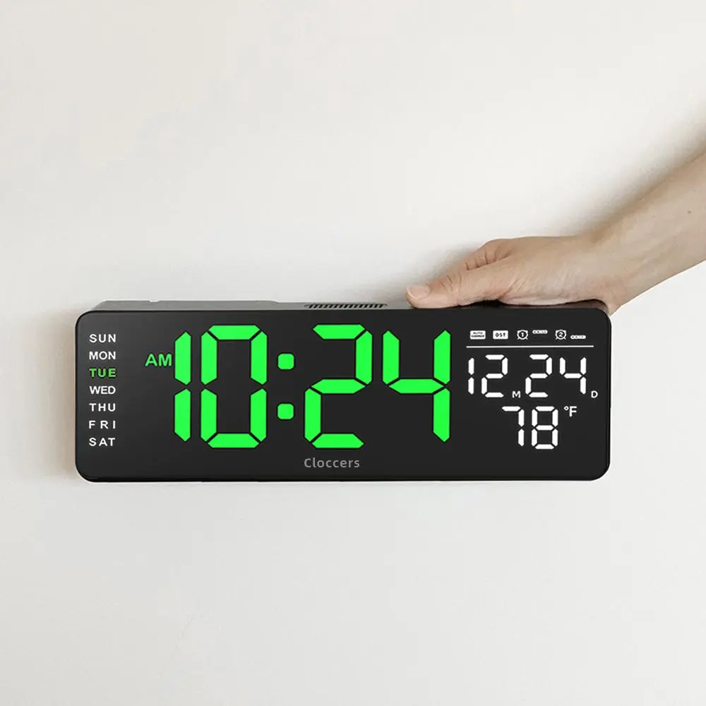 USB & Battery Charging Digital Wall Clock without Battery, 1 Count Remote Control Large Screen Wall Clock with Indoor Temperature Date Week Display, Bedroom Accessories Countdown Digital Timer, Digital Clock Decor, Halloween #GLOBAL PICKS USB & Battery Charging Digital Wall Clock without Battery, 1 Count Remote Control Large Screen Wall Clock with Indoor Temperature Date Week Display, Bedroom Accessories Countdown Digital Timer, Digital Clock Decor, Halloween #GLOBAL PICKS