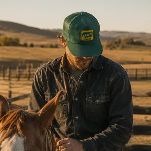Vintage Lewis Hybrid Green Trucker Cap