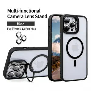 Universal MagSafe Stand Case for iPhone 12–17, 2‑in‑1 Camera Protection, Anti‑Yellowing