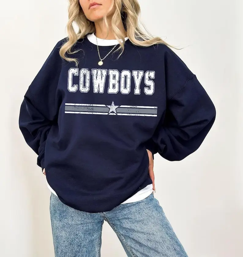 Dallas Football Sweatshirt Dallas Game Day Shirt Dallas Crewneck, Vintage Cowboy Sweatshirt