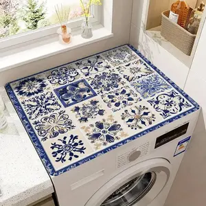 Vintage Checkered Pattern Laundry Mat, 1 Count Non-slip Absorbent Quick Drying Laundry Mat, Decorative Protective Pad for Washing Machine & Dryer