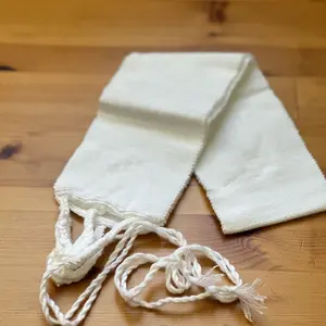 Mexican White Faja/Belt with Solid Design