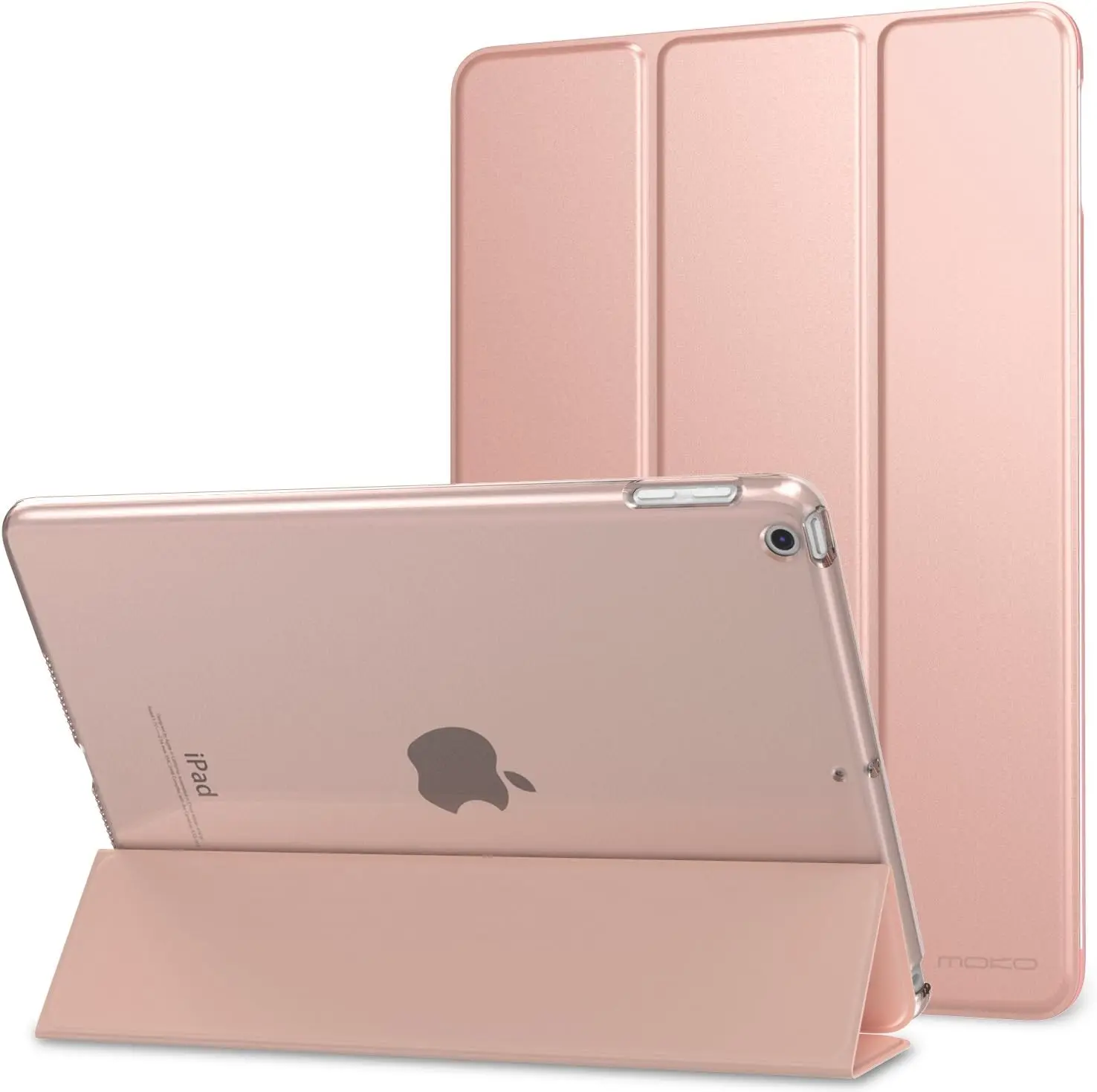Tablet Case for 2017/2018 iPad 9.7-Inch 5th/6th Generation - Slim, Lightweight Smart Shell Stand Cover with Translucent Frosted Back Protector, Rose Gold, Auto Wake/Sleep Function