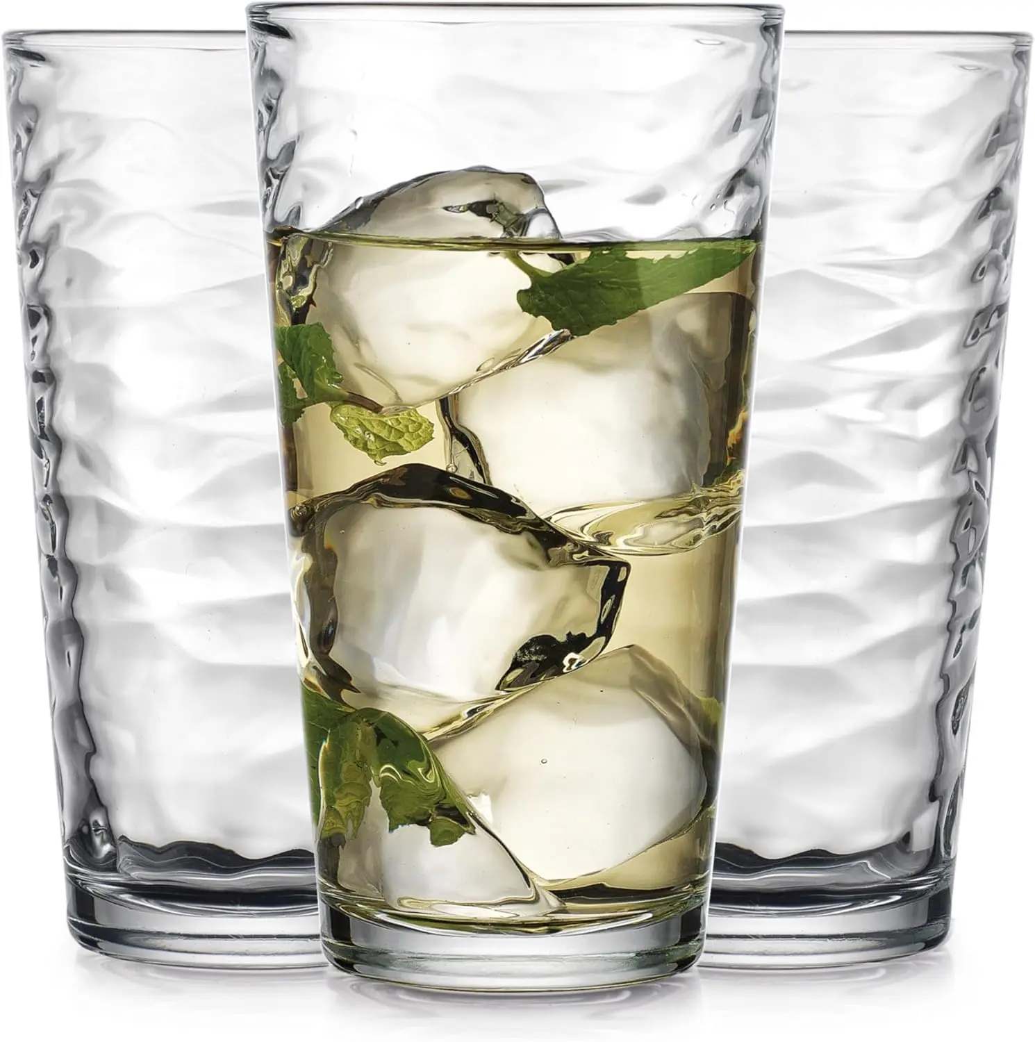 Glaver's Drinking Glasses Set of 10 Highball Glass Cups, 17 Oz Cooler Glassware. Home and Bar Everyday Basic Drinkware Elegant Kitchen Glasses for Water, Juice, Cocktails, Iced Tea.